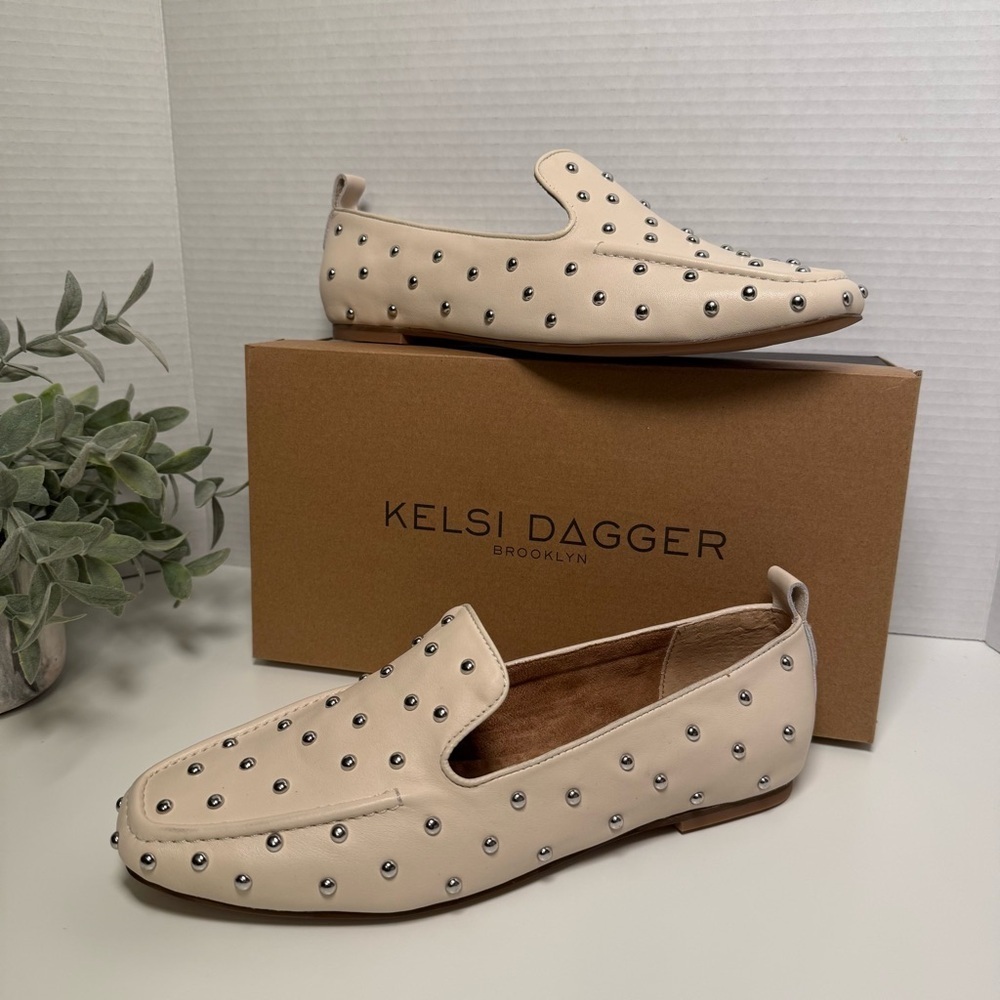 Kelsi Dagger Brooklyn Finley Studded Leather Flats Women's Size 10 Boho Feminine